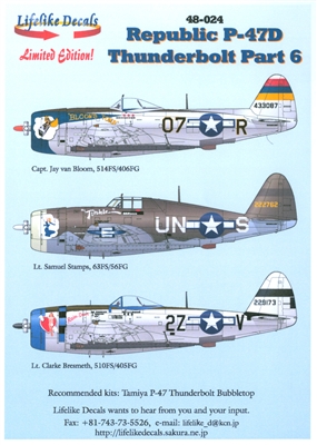 Lifelike Decals 48-024 - Republic P-47D Thunderbolt, Part 6