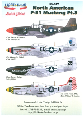 Lifelike Decals 48-047 - North American P-51 Mustang, Part 3