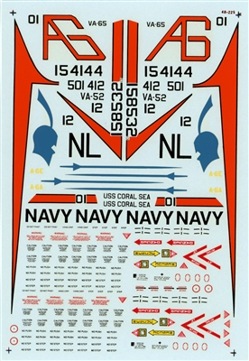 Microscale 48-0225 - A-6E VA-65 USN; A-6A VA-52 USN